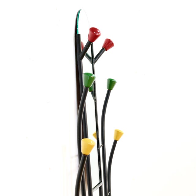 Black Vintage 1960s French Atomic Entryway Hat & Coat Rack Stand For Sale - Image 8 of 12