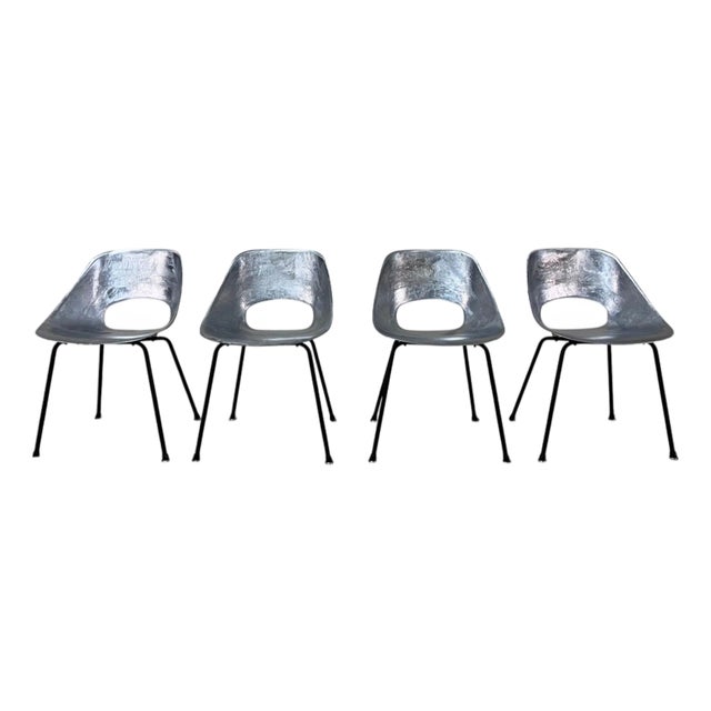 1950s Tulipe Chairs by Pierre Guariche for Steiner (Set of 4) For Sale