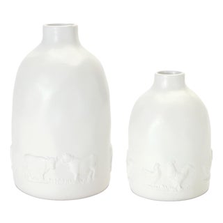 Ceramic Farm Animal Vase (Set of 2) For Sale