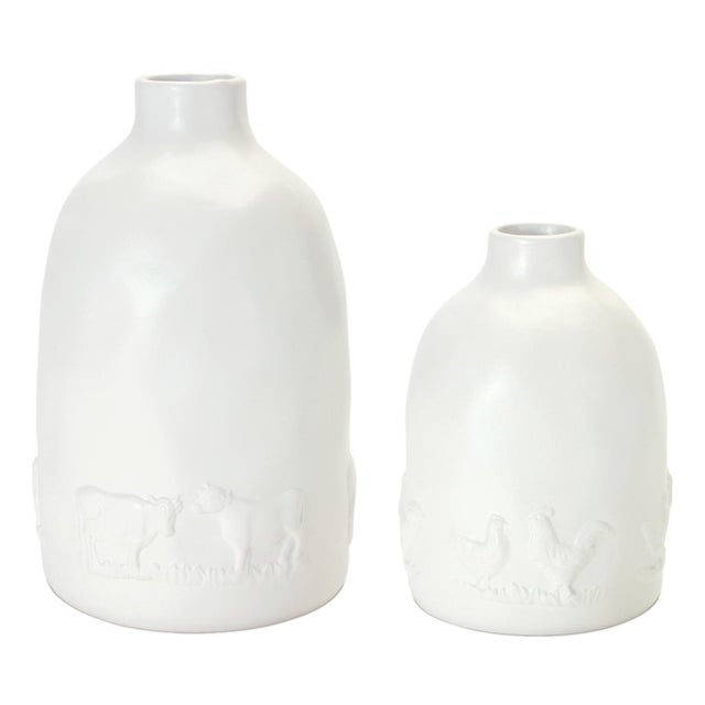 Ceramic Farm Animal Vase (Set of 2) For Sale