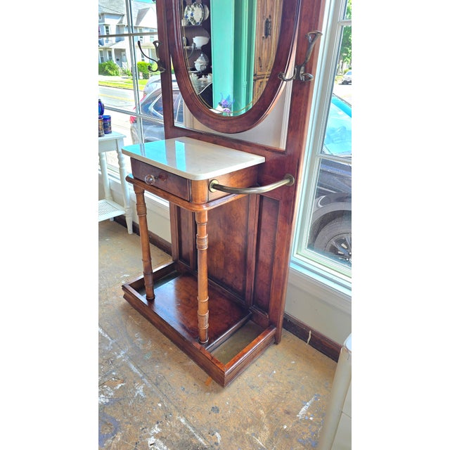 Vintage Apothecary Hallstand With Mirror For Sale In New York - Image 6 of 10