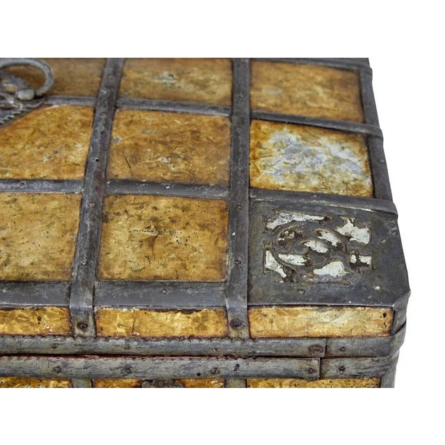 Late 18th Century Scandinavian Metal Bound Box For Sale - Image 5 of 11