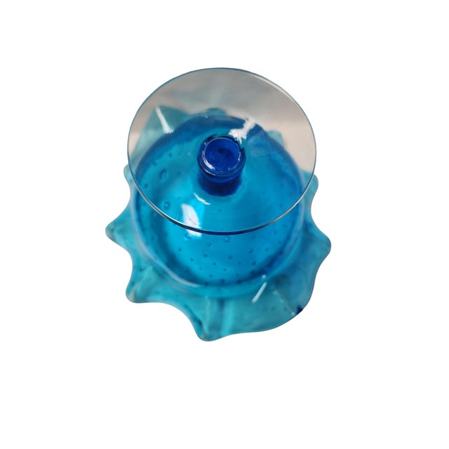 1950s Mid-Century Bischoff Glass Compote For Sale - Image 4 of 4