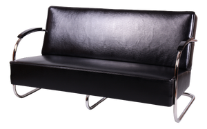 Bauhaus Sofa in Chrome and Leather from Mücke-Melder, Czech, 1930s