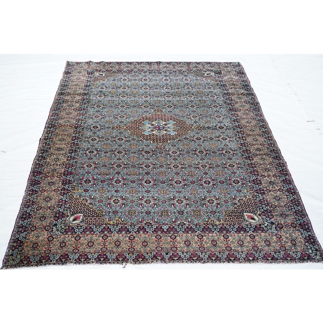 Textile Antique Tehran Rug 4'5'' X 6'11'' For Sale - Image 7 of 11