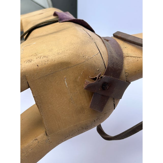 Brick Red 1900 Antique Gliding Rocking Horse For Sale - Image 8 of 9