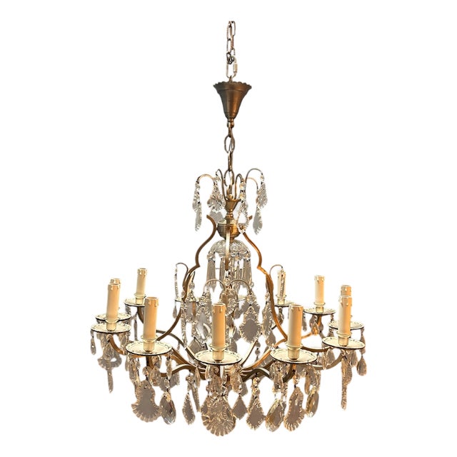 Vintage Crystal Chandelier, Italy, 1960s For Sale