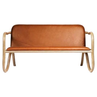 Kolho Two-Seater Bench in Cognac Leather by Made by Choice For Sale