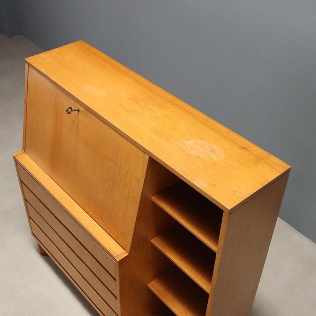 Brown Maple Furniture with Drop-Leaf Shelf, 1960s For Sale - Image 8 of 10