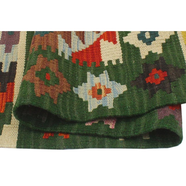 1990s Rustic Kilim Rust Green Wool Rug - 2'0" X 2'11" For Sale In New York - Image 6 of 7