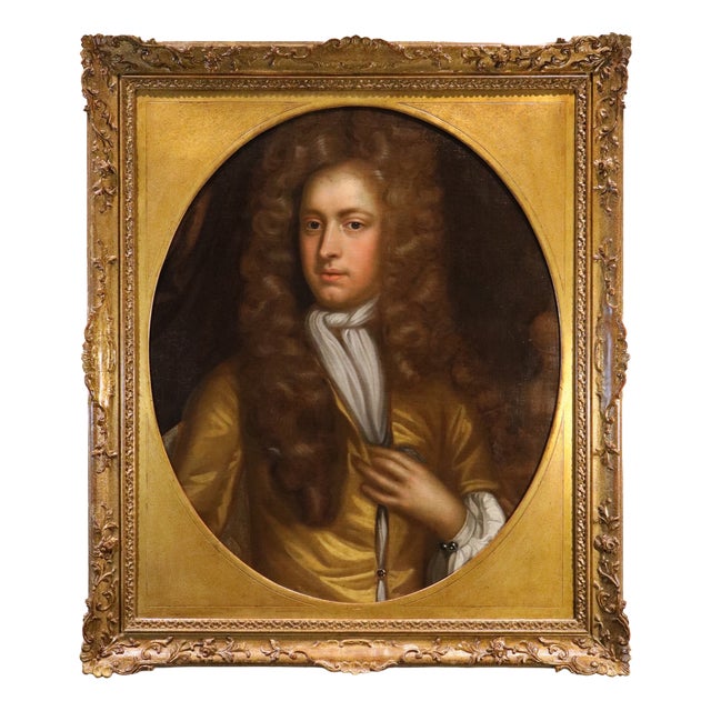 Workshop of Godfrey Kneller, Portrait of William Congreve, 1720, Oil on Canvas For Sale