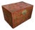 Antique Chinese Red & Gold Chinoiserie Trunk Coffee Table For Sale