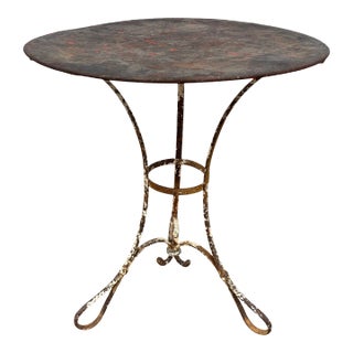 1920s French Wrought Iron Bistro Table or Garden Table For Sale