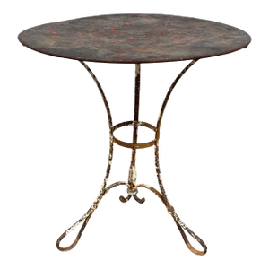 1920s French Wrought Iron Bistro Table or Garden Table