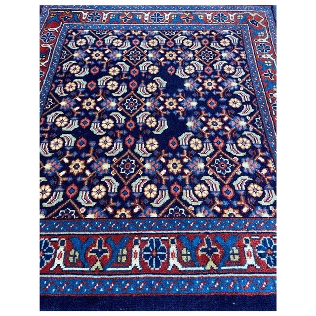 Textile 1980s Old Persian Hamadan Area Rug 2x2 For Sale - Image 7 of 9