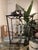 Modern Black Iron Four-Light Lantern Pendant Chandelier With Chain Suspension For Sale - Image 4 of 6
