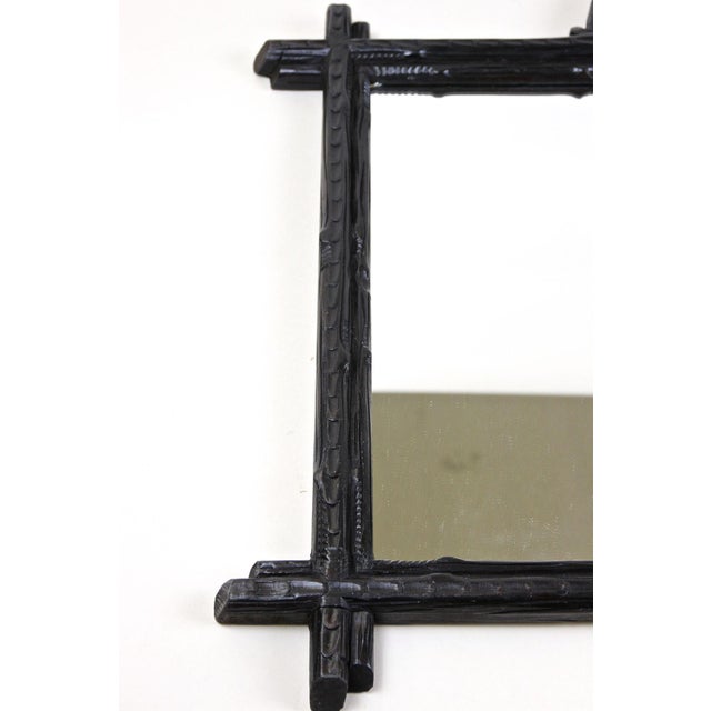 Austrian Black Forest Rustic Wall Mirror with Carved Oak Leaves, 1880 For Sale - Image 11 of 18