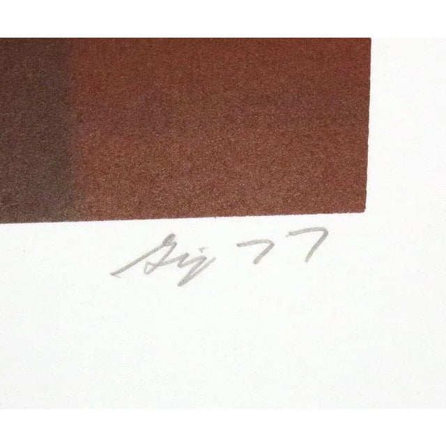 Abstract 1977 Kristen Gipson Original Abstract Monoprint Original on Paper Unframed For Sale - Image 3 of 4