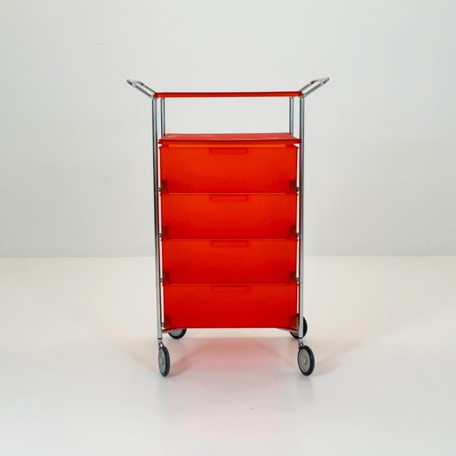 Mobil Storage Unit in Orange PMMA and Chrome by Antonio Citterio for Kartell, Italy, 1990s For Sale - Image 3 of 17