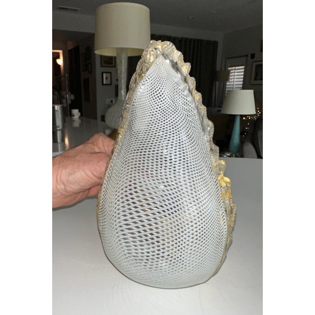 Pair of Murano Latticino Leaf Form Wall Sconces For Sale - Image 10 of 17