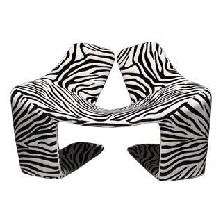 Zen Lounge Chair in Zebra Velvet by Kwok Hoi Chan for Steiner, 1970s For Sale