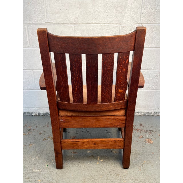 Beautiful Antique Mission Oak Chair For Sale In New York - Image 6 of 10