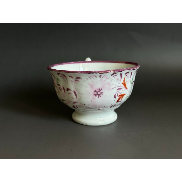 Antique English Pink Lusterware Teacup and Saucer Set Early 19th C For Sale In Los Angeles - Image 6 of 10