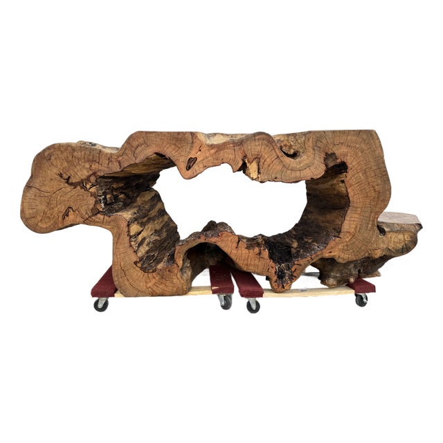 1990s Statement Live-Edge Mango Wood "Window" Slab For Sale