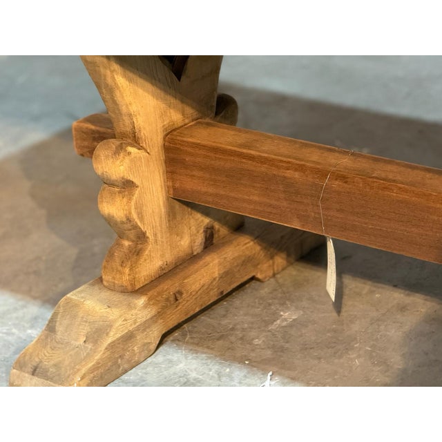 Large French Bleached Oak Farmhouse Dining Table, 1925 For Sale - Image 4 of 18