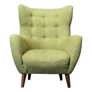 Article Mod Mid-Century Modern Green Lounge Chair With Wooden Legs For Sale