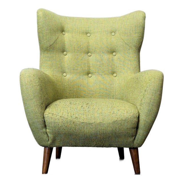 Article Mod Mid-Century Modern Green Lounge Chair With Wooden Legs For Sale