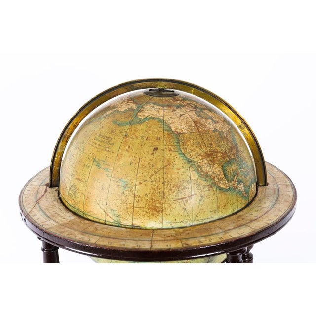 A fine antique early victorian terrestrial wyld's globe 12-inch table globe, dated 1849. The globe with twelve gores, a...