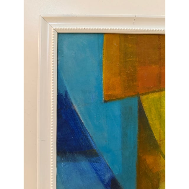 Abstract Vintage Abstract Geometric Painting, Signed For Sale - Image 3 of 12