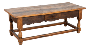 20th Century French Oak Coffee Table With Drawer