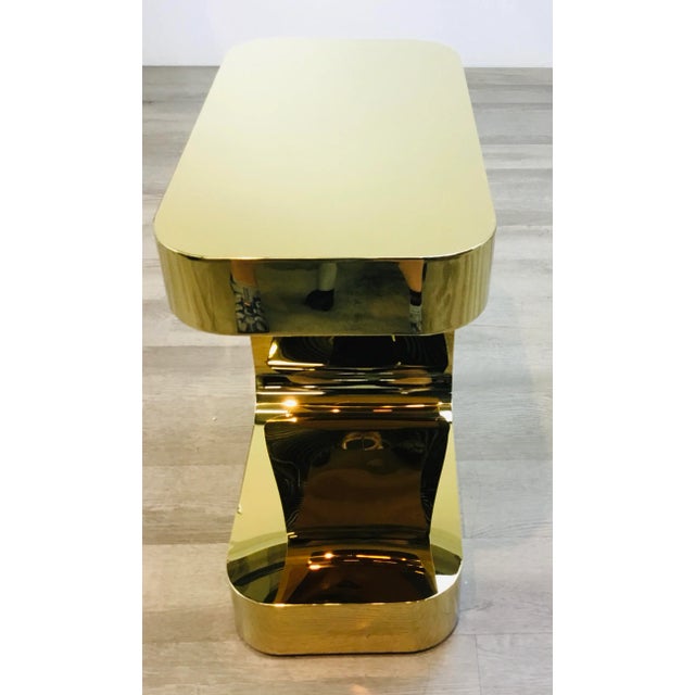 Modern Interlude Home Modern Brass Finished Metal Dorset Rectangular Side Table For Sale - Image 3 of 5