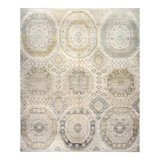 21st Century Turkish Oushak Wool 13x16 Tan, Charcoal & Yellow Handmade Area Rug #1144077 For Sale