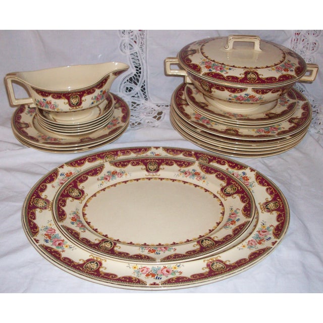 1900s Antique Johnson Bros. China Victorian Lindsey Dinnerware Set 23 Pieces Chairish