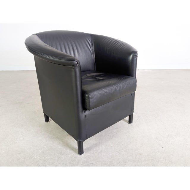 Aura Armchair in Black Leather by Paolo Piva for Wittmann For Sale - Image 5 of 10