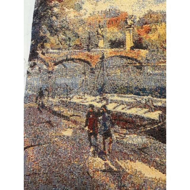 Textile Vintage Belgian Woven Paris Eiffel Tower Tapestry Wall Hanging by Craye, Made in Flanders, 17.5” X 17.5” For Sale - Image 7 of 8