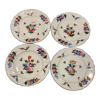 Early 1900’s Hand Painted Porcelain Dinner Plates, Set of 4 For Sale