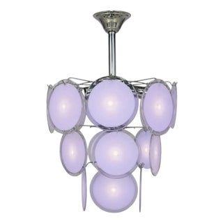 Mid-Century Modern, Purple Murano Glass, Chrome, Pendant Light, 1960s For Sale