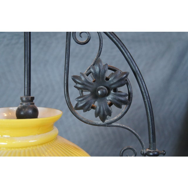 Late 19th Century Antique Spanish Revival Wrought Iron Converted Gas Pendant Light Chandelier For Sale - Image 5 of 17