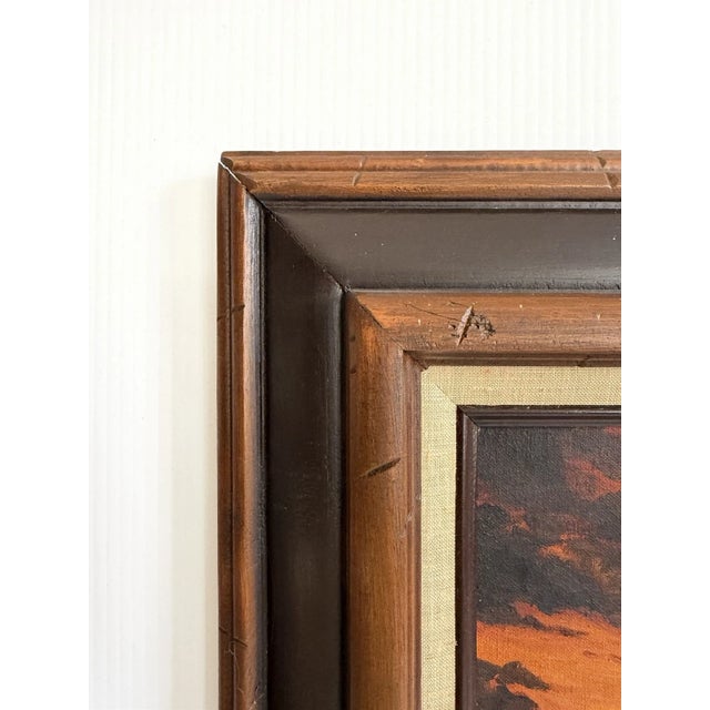 Brown 1972 Framed Oil Painting of a Sailboat & Sunset Signed by Puerto Rico Artist CC Furcster For Sale - Image 8 of 12