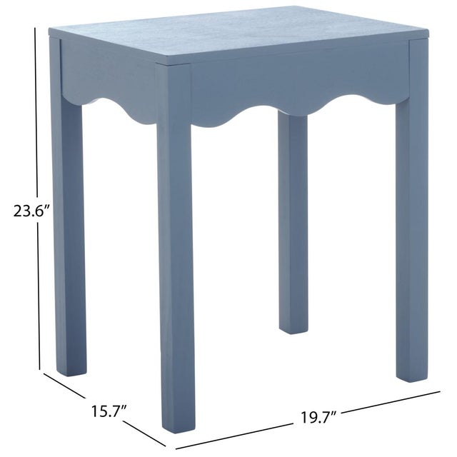 Contemporary Litith Square Wave Accent Table in Blue For Sale - Image 3 of 8