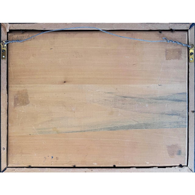 Wood Fritz Wilhelm Faiss Abstract Expressionist Painting on Board, 1980 For Sale - Image 7 of 7