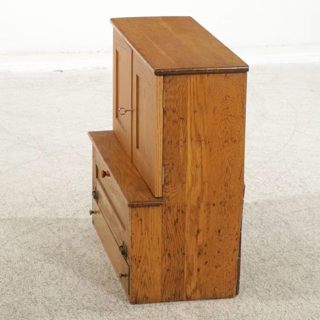 Industrial Early 20th Century Oak Machinist Chest / Cabinet For Sale - Image 3 of 6