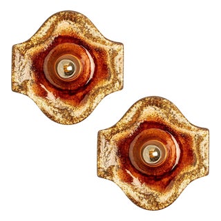 Fat Lava Ceramic Wall Lights, 1970, Set of 2 For Sale