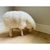 Lalanne style sheep made of wood, leather ears, and sheepskin.