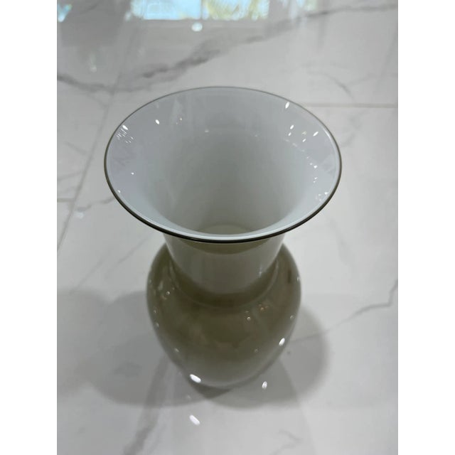 Gray Murano Glass Opalino Vase by Venini For Sale - Image 4 of 8