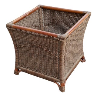 Coloured Bamboo Wicker and Wicker Pot Holder, Italy, 1970s For Sale